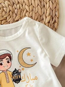 Neugeborenes Mädchen, süßes, lässiges Strickset mit Cartoon-Muster, Langarmshirt und Hose, Herbst/Winter-Saison, mokkafarbene Babykleidung, Sommerkleidung, neutrale Babykleidung, Unisex - Aprikosenfarben - Übersicht 4