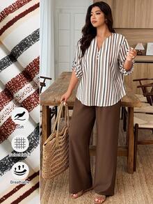 EMERY ROSE Bộ đồ vest in hoa màu tương phản cổ bẻ tay áo cài nút cỡ lớn cho nữ - Nhiều màu - Xem 1