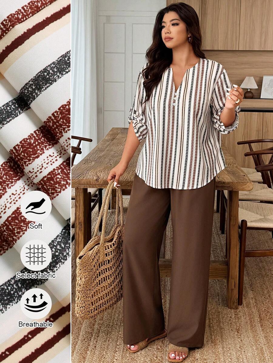 EMERY ROSE Bộ đồ vest in hoa màu tương phản cổ bẻ tay áo cài nút cỡ lớn cho nữ - Nhiều màu - Xem 1