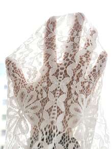 SHEIN Women's Elegant Lace Round Neck Party Dress - White - View 6