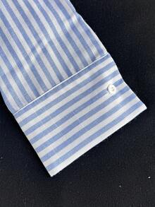 Franclia 女士时尚骑士刺绣棉质条纹长袖衬衫 - 彩色 - 查看 5