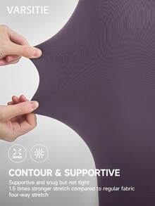 VARSIVA Bộ đồ liền thân hở lưng tập yoga thể thao đơn sắc dành cho nữ - Màu tím - Xem 3