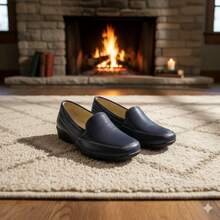 zapatos para dama en piel de borrego - Azul - Ver 3