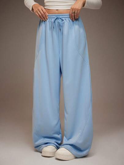 Teen Girl Loose Fit Curved Leg Sweatpants, Casual Fashion All-Match Versatile Sports Pants, Suitable For Dancing, School, Workout