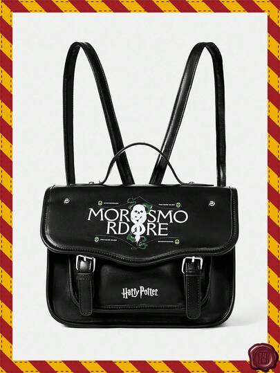 HARRY POTTER X SHEIN Convertible Flap Oxford School Bag To Shoulder Bag For Girls