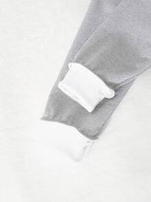 Sparklyn Tween Girl Bow Print Hooded Zip-Up Sweatshirt And Casual Pants Set, Outfit Sets, Full Outfit Set, Clothes Set, Grey Girls Outfit, Girl Outfit Set - Multicolor - View 6