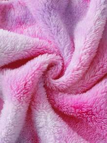 My Little Pony X SHEIN Young Girl Y2K Dreamy Sweet Purple & Pink Cartoon Pony Embroidery Tie-Dye Fluffy Hooded Vest Jacket, Suitable For Autumn/Winter - Purple - View 6