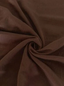 Elaquor Vestido casual de talla grande con cuello con muesca y unicolor retro - Café integral - Ver 7