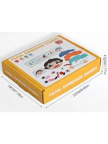 1PC Kids Face Expression Puzzle Magic Sticker Emotion Changing Board Montessori Educational Wooden Toy For Preschool Learning - Multicolor - View 9