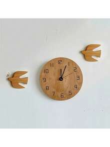 Handmade Wooden Bird Wall Hanging - Artist Home Decor Sculpture, Light Brown Woodgrain Finish, No Electricity Needed, Suitable For Any Room Decoration, Art Display | Elegant Design | Smooth Texture, Bird Decor - Multicolor - View 3