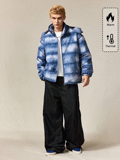 Street Life معطف كاجوال للرجال مبطن مزود بسحاب وقبعة، خريف/شتاء