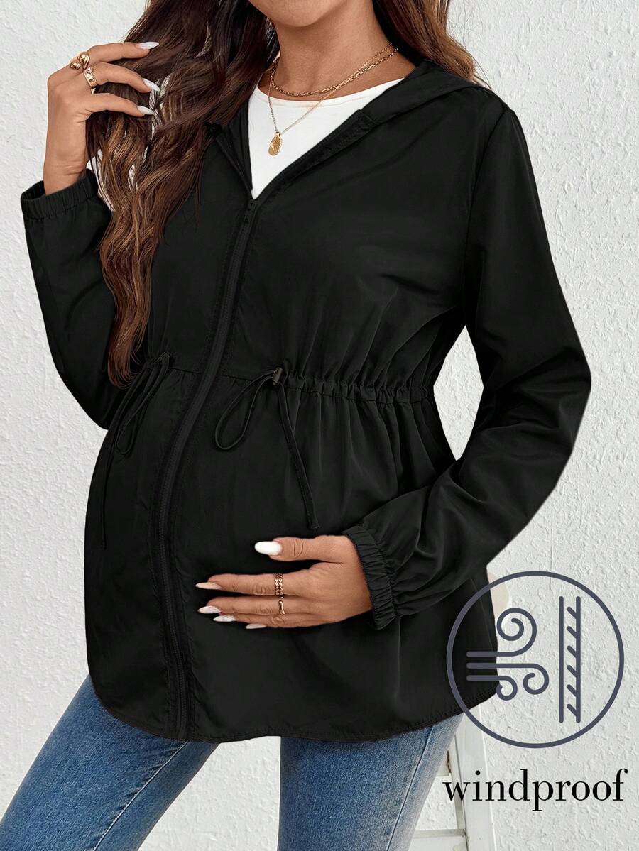 SHEIN Maternity Casual Jacket - Black - View 1