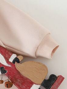 THE HAPPY LOOK 2pcs/Set Young Boy Christmas Pattern Knit Soft Crew Neck Long Sleeve Pullover Sweatshirt And Elastic Waist Pants