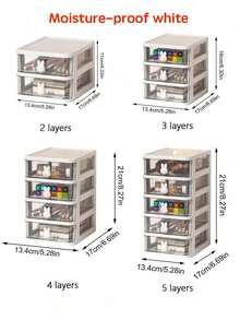 小型桌面收纳盒，带抽屉，办公桌面储物盒，名片/钢笔/铅笔/手机/文具收纳盒，化妆品收纳盒，适用于办公室、学校、家庭 - 彩色 - 查看 18