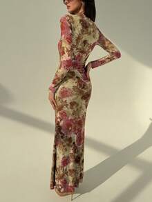 Aloruh Váy ôm họa tiết hoa thanh lịch dành cho nữ - Nhiều màu - Xem 2