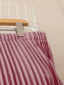 Franclia Plissierter langer Lässig Rock in Große Größen für Damen, vielseitig einsetzbar