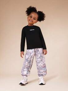 SUMWON Future Icon Long Sleeve Crew Neck Co-Ord Set With Marble Print Joggers For Spring Summer - Multicolor - View 1