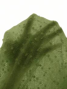 MaterniChic Fall Clothes,Autumn Clothes,Materity Autumn Clothes Maternity  Elegant Maternity Party Evening Gown, Solid Color Textured Fabric Ruched Foldover Off Shoulder Split Hem Fitted Dress - Green - View 6