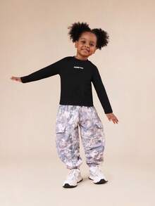 SUMWON Future Icon Long Sleeve Crew Neck Co-Ord Set With Marble Print Joggers For Spring Summer - Multicolor - View 5