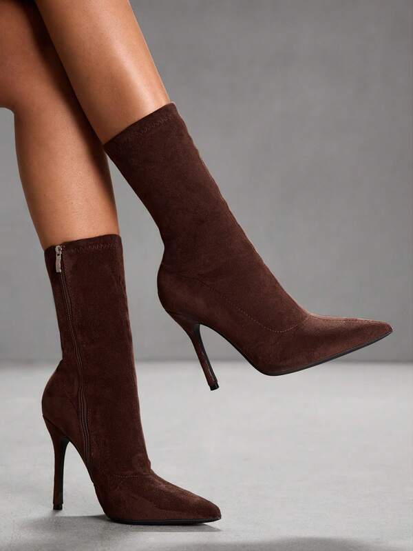 CUCCOO SZL Women's Pointed Toe Stiletto Ankle Boots, Fashionable For Commuting, Dating, Party, Vacation