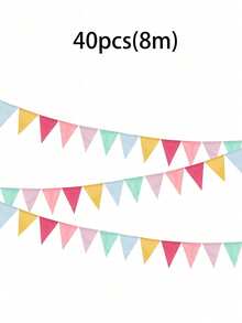 20条4.5米加厚亚麻可重复使用复古亚麻三角旗 - 生日装饰、圣诞节装饰、派对装饰、节日装饰、教室装饰、毕业典礼装饰、嘉年华装饰、万圣节装饰、周年纪念装饰 - 彩色 - 查看 22