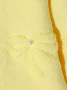 Tween Girls Thick Casual Loose Bowknot Embroidered & Beaded Pullover Sweater, Soft & Comfortable For Daily, Outdoor, Travel, Vacation, Home, Daycare Wear Yellow Top Kids Kids Sweaters For Girls Girl Clothes Autumn And Winter Clothes Girls Knitted Top Summer Clothes For Teens Sweater - Yellow - View 4