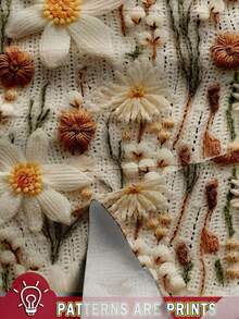 EMERY ROSE 浪漫优雅仿 3D 花卉印花加大码女式圆领荷叶边下摆短袖衬衫，春夏女式花卉上衣，女式夏季衬衫，波西米亚风女式上衣 - 彩色 - 查看 3