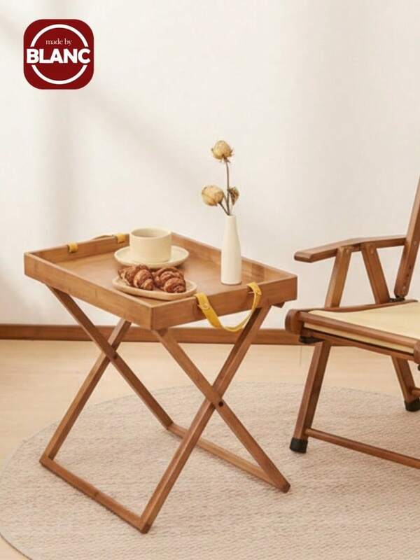 طاولة جانبية محمولة، طاولة إفطار ووجبات خفيفة قابلة للطي من البامبو مع مقبض، طاولة تخييم محمولة للخارج، طاولة قهوة وطاولة جانبية قابلة للطي للمنزل، غرفة النوم