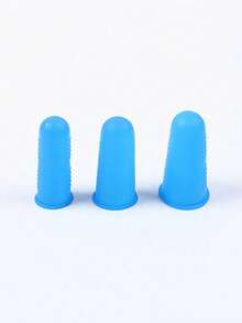 3 件硅胶手指保护套、手指保护套、热胶手指保护套、硅胶顶针、热胶手指保护套、指尖垫握把，适用于 DIY 金钱计数、整理、书写、分类任务、热胶和运动游戏（蓝色）