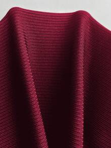 Elamini Áo thun tay dài cổ chữ V phối ren dệt kim màu đen, dáng ôm, phong cách cổ điển thanh lịch, phù hợp khi đi làm, thường ngày, hẹn hò, xuân/thu - Màu Đỏ Sâu - Xem 6