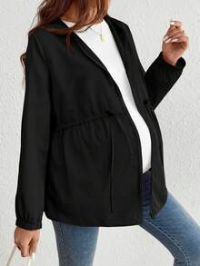 SHEIN Maternity Casual Jacket - Black - View 5