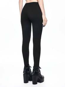 ROMWE Goth Ankara Bat Print Women's Leggings - Black - View 3