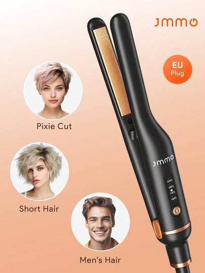 JMMO Piastra per capelli piatta con ceramica e tormalina, raddrizzatore di capelli per capelli sottili e corti, styling di bordi, cura dei capelli senza danneggiarli, creazione di uno styling liscio, riscaldamento rapido, spegnimento automatico - Spina EU