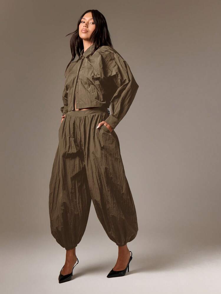 Woven Hareem Pants With Tapered Ankles