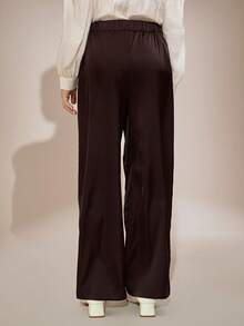 SHEIN Girls Casual Dark Color Pants, Suitable For Spring/Summer, Sporty Style - Black - View 2
