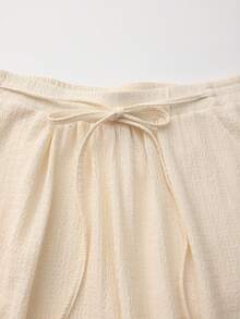 Conjunto de 3 piezas de pantalones casuales rectos y sueltos de cintura elástica con cordón para mujer de talla grande - Multicolor - Ver 10