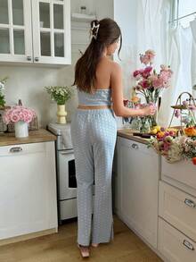 Snug Reverie Women's Asymmetrical Halter-Neck Pajama Set