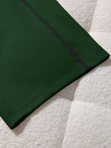 GlowEve CURVE Plus Size Women Casual Contrast Trim Straight Leg Pants - Dark Green - View 7