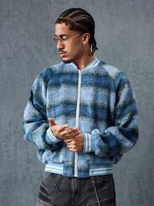 ROMWE MEN Street Life Herren Herbst/Winter karierter Mantel mit Langarm, Streetwear Stil - Verschiedenfarbig - Übersicht 6