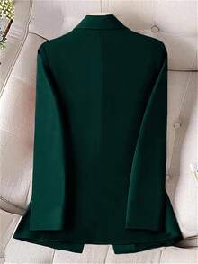 GlowEve CURVE Áo khoác Blazer ve khuyết cài đơn giản dị cỡ lớn, mùa thu - Màu xanh lá cây đậm - Xem 2