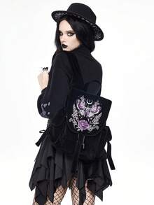 ROMWE Fairycore Women Fashion Backpacks - Black - View 3