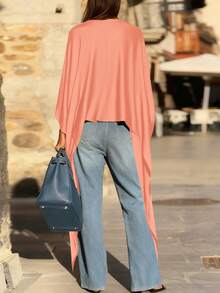 SHEIN LUNE 女士时尚休闲不对称长衬衫