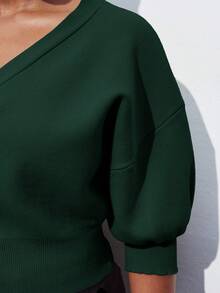 Maija Plus Size Women Floral Button Dropped Shoulder Knit Sweater, Elegant For Urban Commute, Business, Casual, Christmas, New Year Party