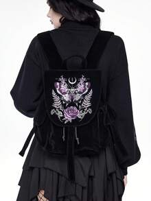 ROMWE Fairycore Women Fashion Backpacks - Black - View 6