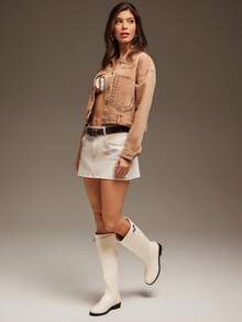 SHUZIA Women Lock Decor Flat Basic Elegant Sexy Casual Everyday Comfort PU Knee-High Boots For Christmas