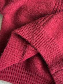 PrepCrw Young Girls' Crew Neck Twist Floral Long Sleeve Sweater, College Style,Autumn/Winter, Party