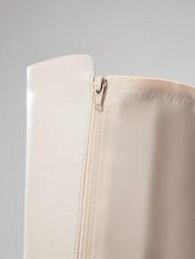 SHUZIA 女士时尚舒适粗跟及膝靴 - 白色 - 查看 6