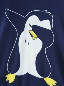 2pcs Men's Comfortable Long Sleeve Pajama Set - Navy Blue - View 6