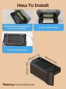 Teckwe 4 件/8 件/12 件/16 件户外太阳能装饰灯、1 个 LED 白光/暖光、甲板灯 - 黑色/白色外壳、壁灯、户外花园栅栏灯、景观露台太阳能楼梯灯万圣节圣诞节感恩节礼物 - 黑色 - 查看 15