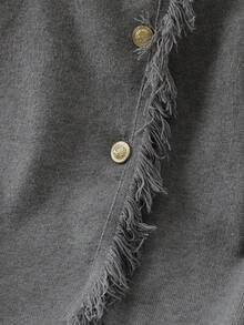 GlowEve CURVE Conjunto de vestido de suéter de manga larga y cárdigan de unicolor casual, talla grande, otoño/invierno - Gris - Ver 4